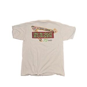 In-N-Out Burger 75 Years 1948-2023 White Graphic T-Shirt Mens Medium Made in USA